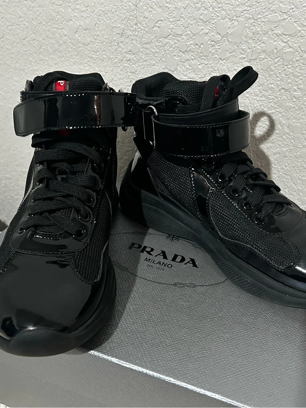 Prada Black High-Top Sneakers - Matte Black